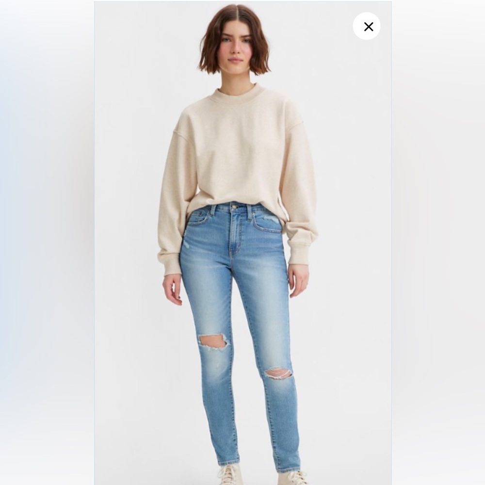Levi’s 721 High Rise Ripped Skinny Jeans